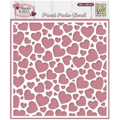 Nellie's Choice Stencil - Pop Up Hearts